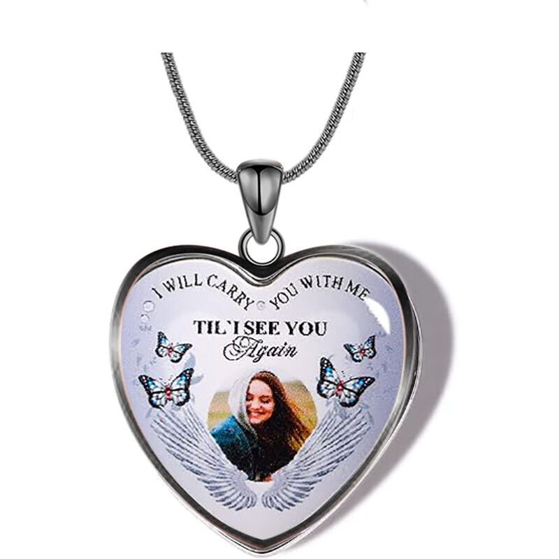 “I Will Carry You With Me Til I See You” Collana Foto Personalizzata