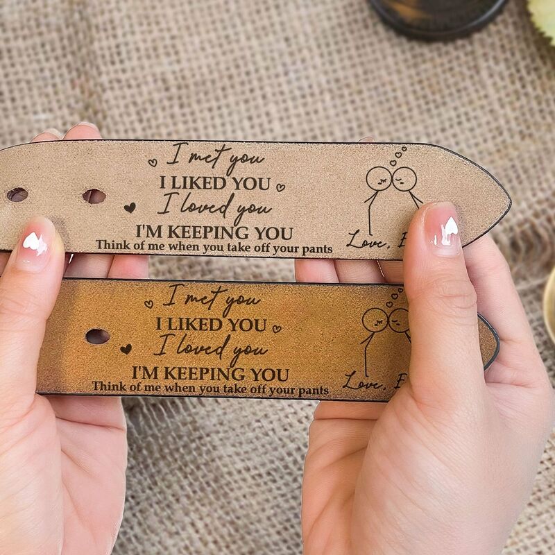 Ceinture en cuir gravée personnalisée pour hommes Cadeau d'anniversaire pour le petit ami