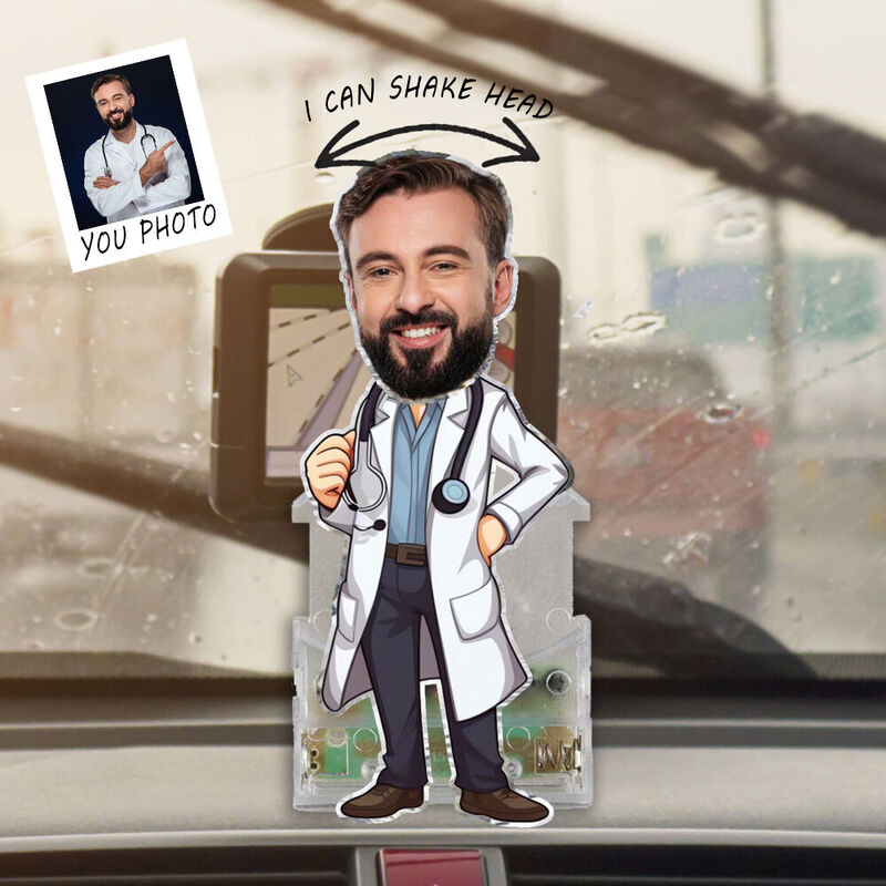 Personalized Bobblehead Acrylic Stand Custom Photo Doctor Dad Design Attractive Gift for Father's Day