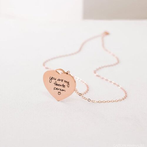 Tatsächliche Handschrift Herz Halskette-Handschrift Herz Charme-Mütter Tag Geschenk für Sie