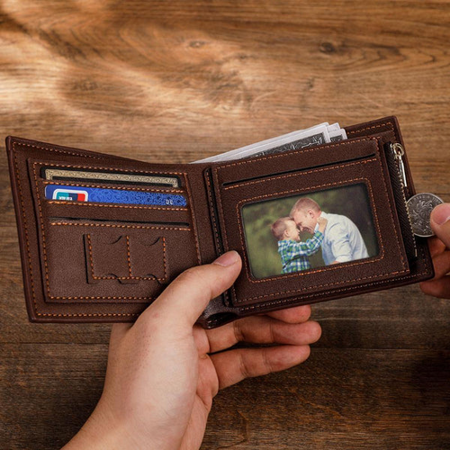 Custom Trifold Photo Wallet Fathers Day Gifts Dad Gifts