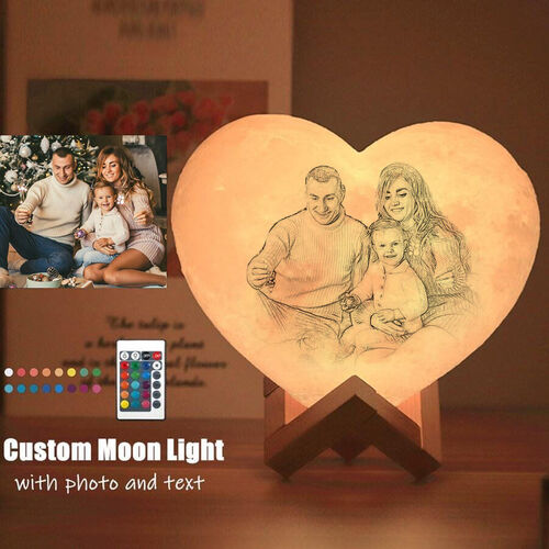 Lampada lunare a forma di cuore personalizzata 16 colori