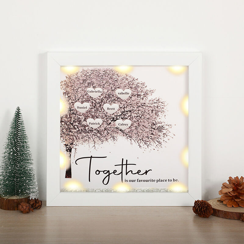 "Together Is Our Favorite Place To Be" Personalized Night Light Family Tree Frame