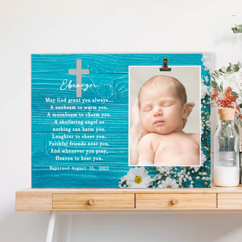 Personalized Picture Frame Baptism Photo Warm Gift for Kids