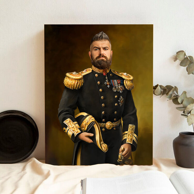 "The Admiral" Customizable Vintage Portrait and Add a Head Photo for Him