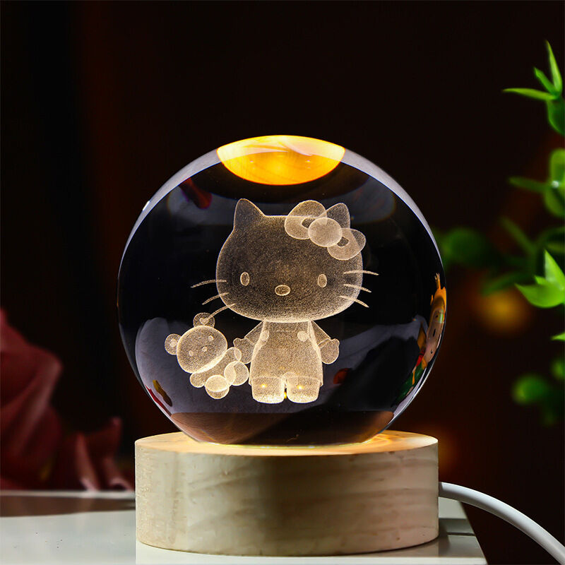 3D Carved Crystal Ball Night Light Interesting Gift for Children
