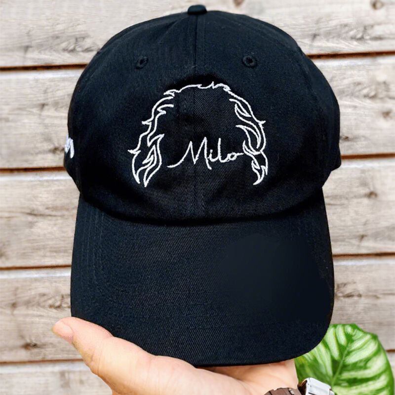 Personalized Hat Embroidered Custom Pet Photo Ear Line with Name Design Gift for Pet Lovers