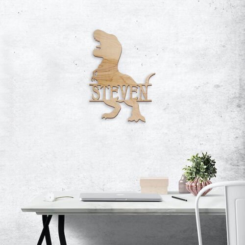 Personalized Dinosaur Wood Name Sign Home Decor