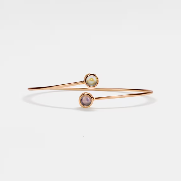 Personalized Projection Picture Bracelet With Round Pendant Simple Birthday Gift For Her