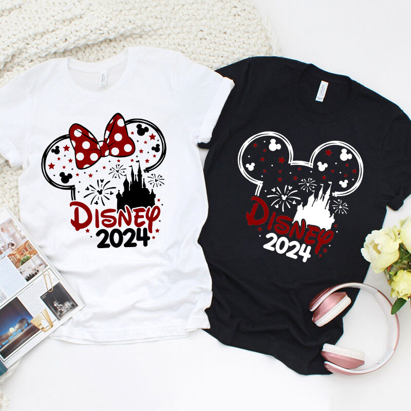 Personalized T-shirt Cartoon Mouse Head Design Wonderful Trip Great Gift for Lovers