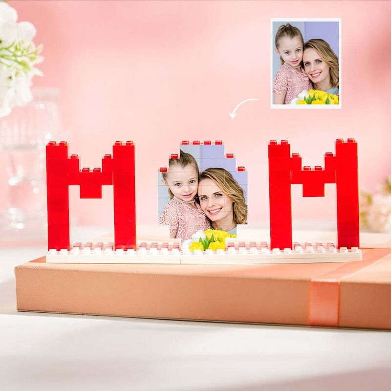 "Mamma"Personliga byggklossar med foto Varm present till mors dag