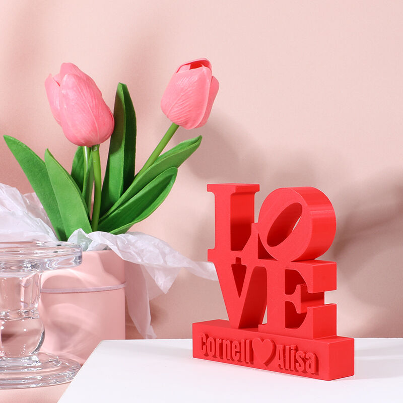 Personalized 3D Printed Love Sculpture Customized Name Gift For Couples