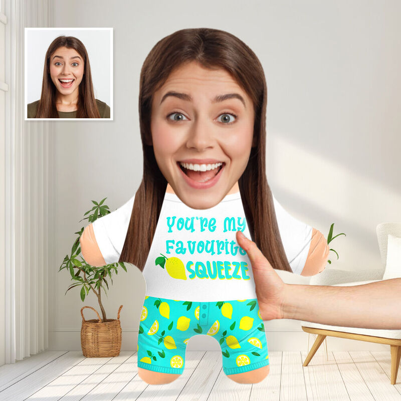 Personlig fotopute Du er min favoritt Squeeze Face Pillow Gave til par