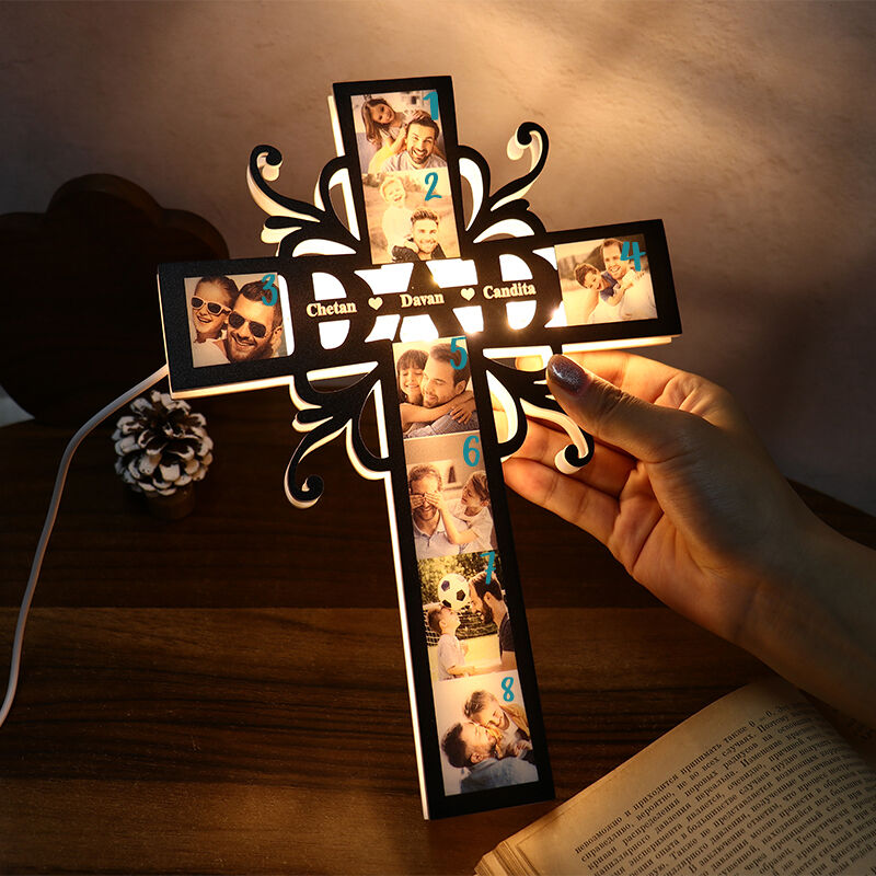 Personalized Picture Night Light with Custom Name Creative Gift for Daddy