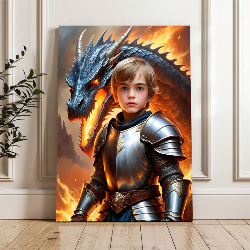 Personalized Warrior Portraits with Custom Face Swap Wonderful Gift for Child