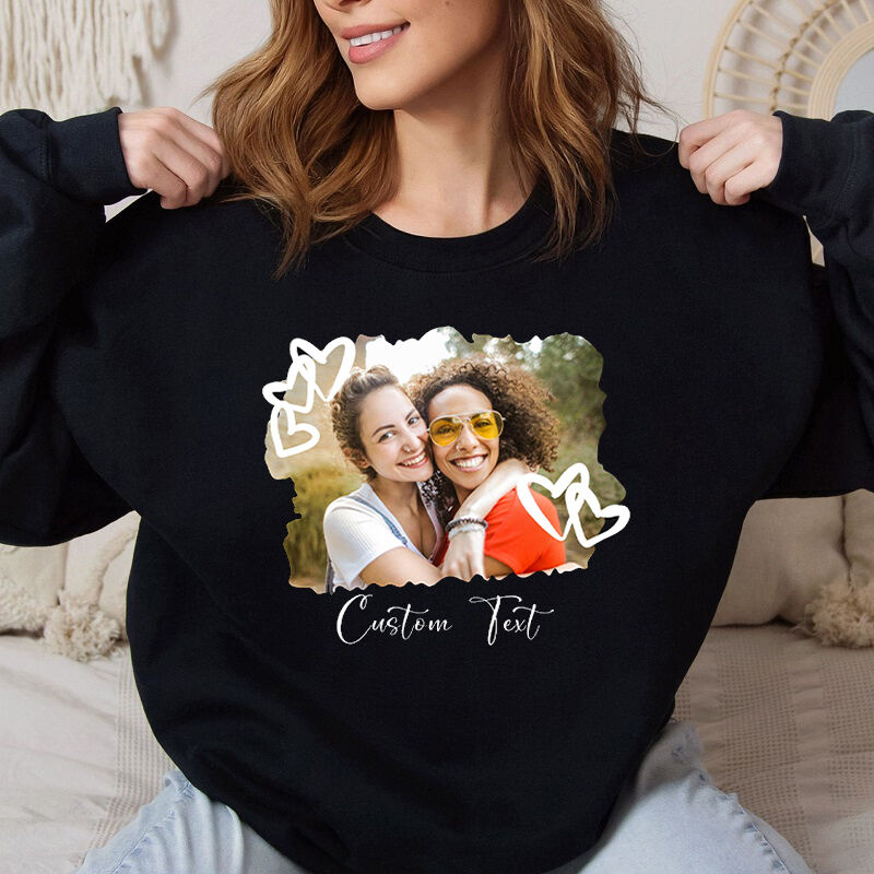 Personalized Sweatshirt Custom Meaningful Photo and Message Design Unique Gift for Loved Ones