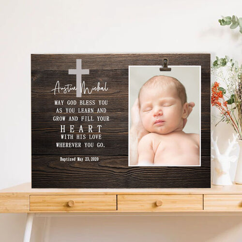 Cornice portafoto personalizzata regalo di battesimo per figlioccio
