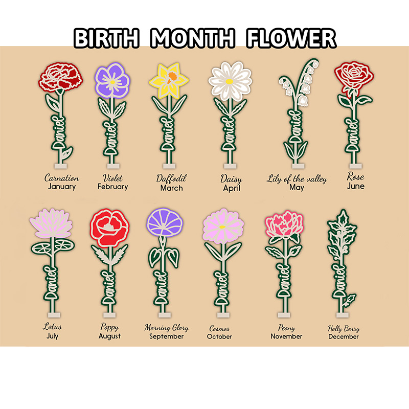 名入れ 誕生花 木製 フレーム