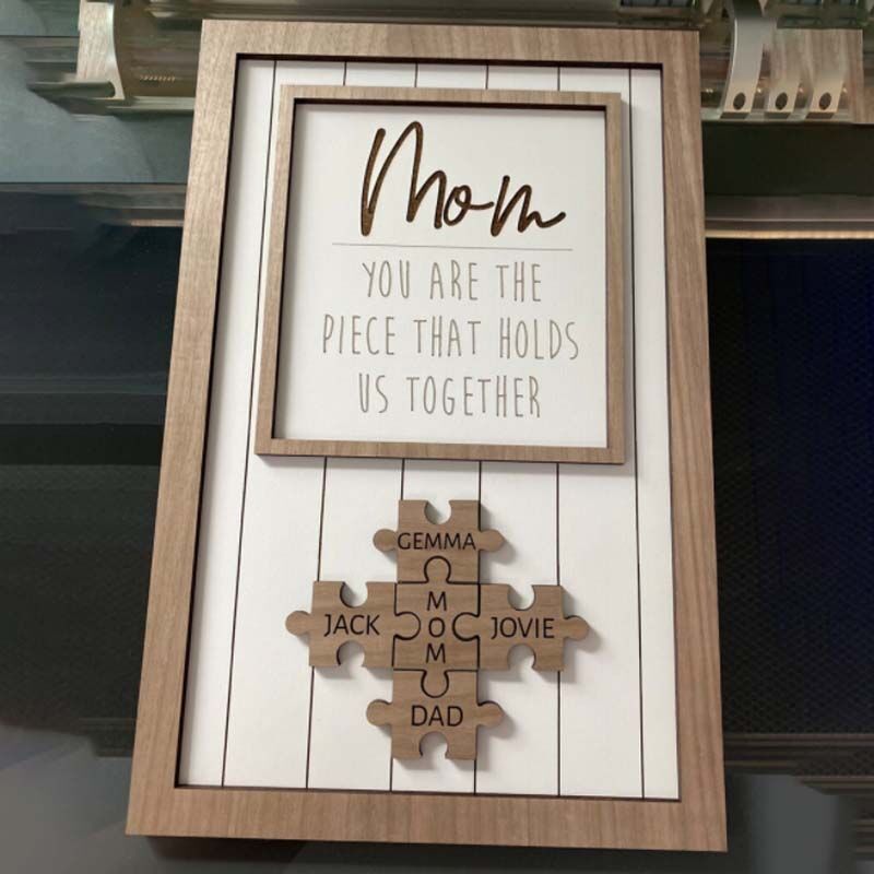 Personalized Puzzle Pieces Name Sign Mother's Day Gift