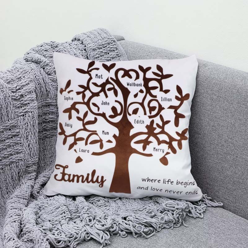 "Where Life Begins And Love Never Ends" Custom Name Pillow