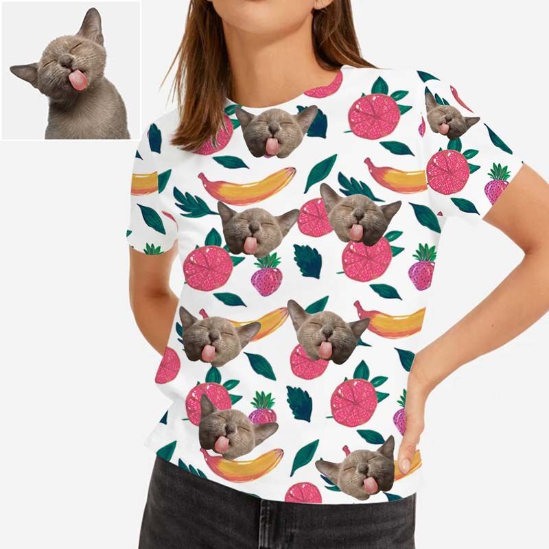 "Fruit Party" Custom Face Women's Hawaiian T-Shirt
