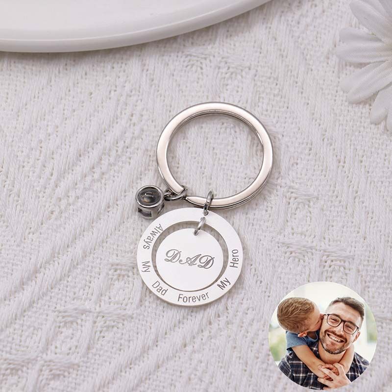 Gift For Dad - Personalized Dad Photo Projection Keychain