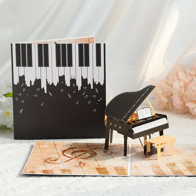 3D Hollow Piano Pop Up Card Creative Gift for Music Lover