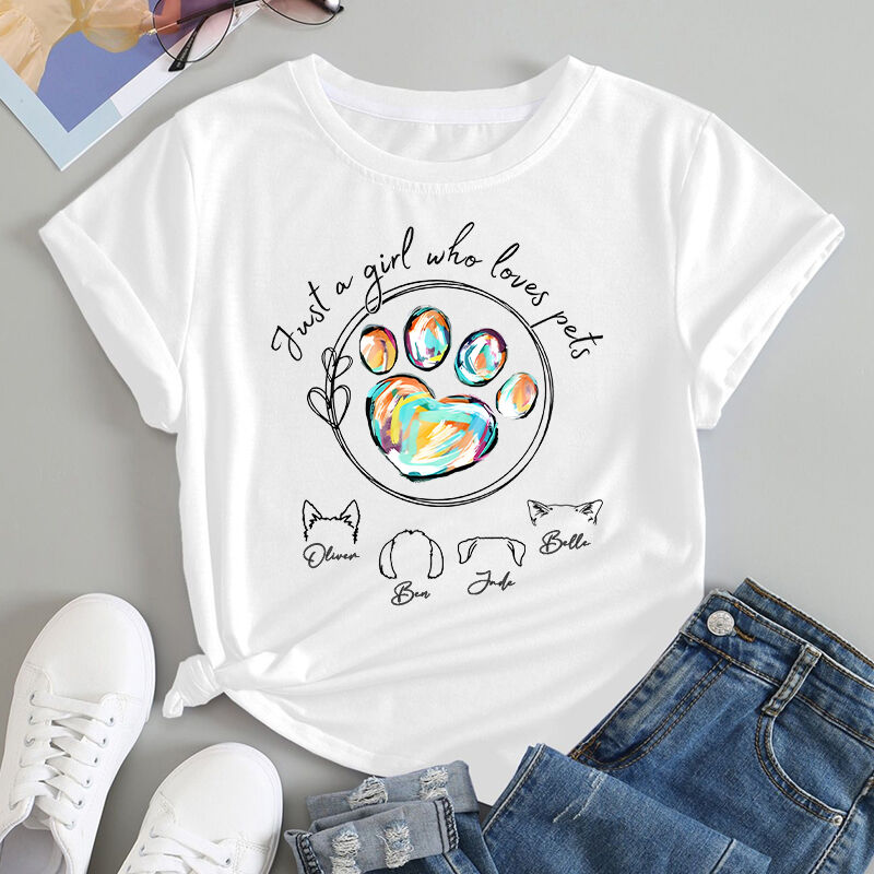 T-shirt personnalisé Just One Who Loves Pets Motif optionnel personnalisé Cadeau parfait pour l'amoureux des animaux de compagnie