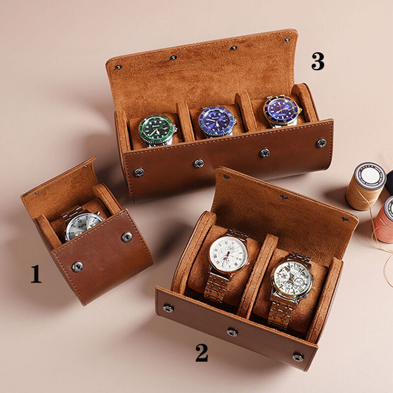 Gepersonaliseerde Horloge Doos met Naam Leren Horloge Case Rol Verjaardagscadeau voor vrienden