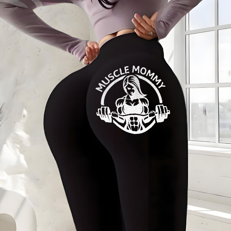 Personalized Leggings Muscle Mommy Weightlifting Pattern Design Creative Cheer Up Gift for Mom