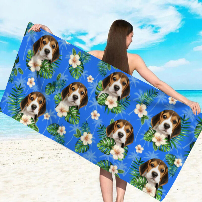 Personalized Picture Bath Towel Cool Gift for Pet Lover