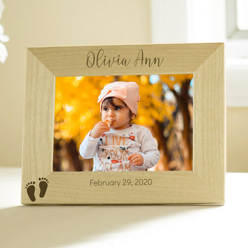 Marco personalizado de foto de bebé y nombre grabado regalo para niño