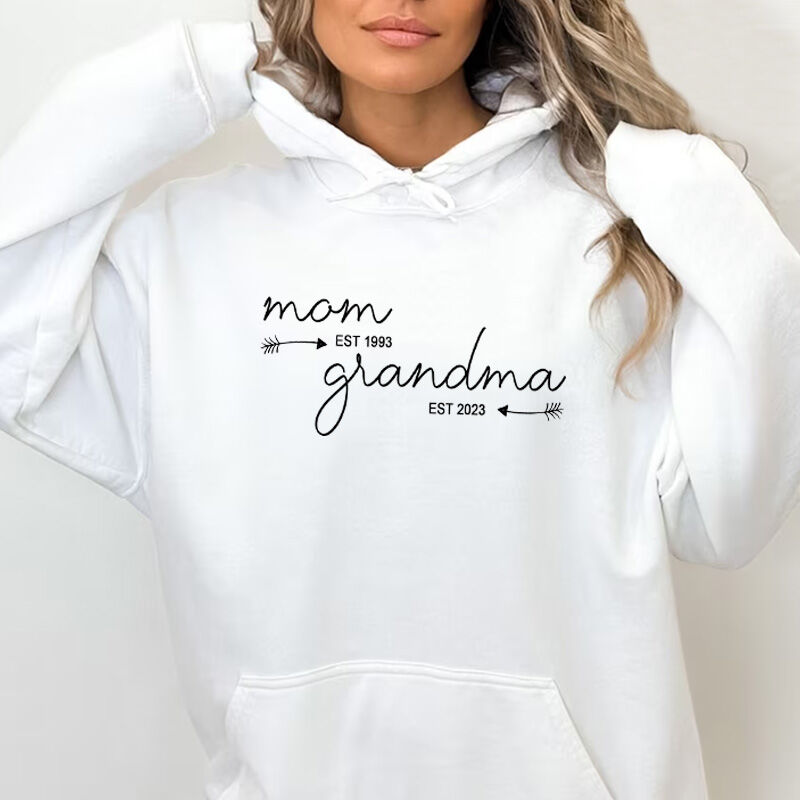 Felpa con cappuccio personalizzata Mamma e Nonna per la Festa della Mamma