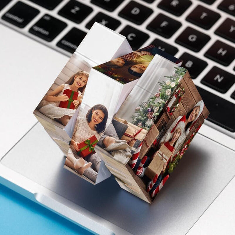 Cubo de fotos personalizado, regalos creativos de Navidad para la familia