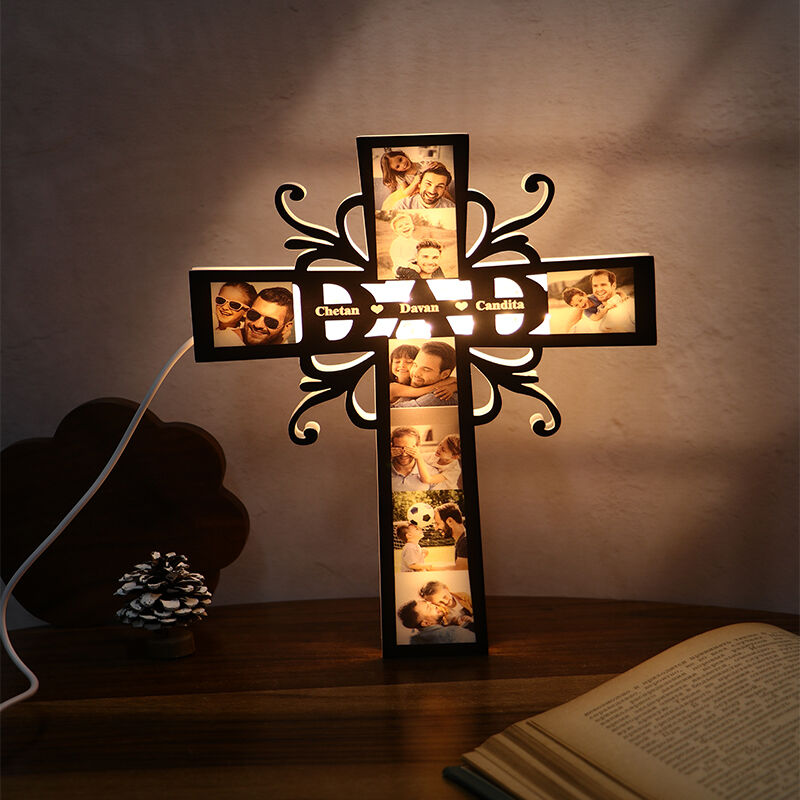 Personalized Picture Night Light with Custom Name Creative Gift for Daddy