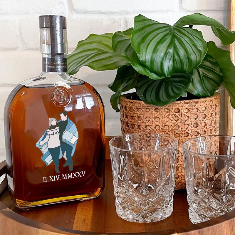 Personalized Picture Whiskey Bottle with Custom Date Funny Gift for Anniversary