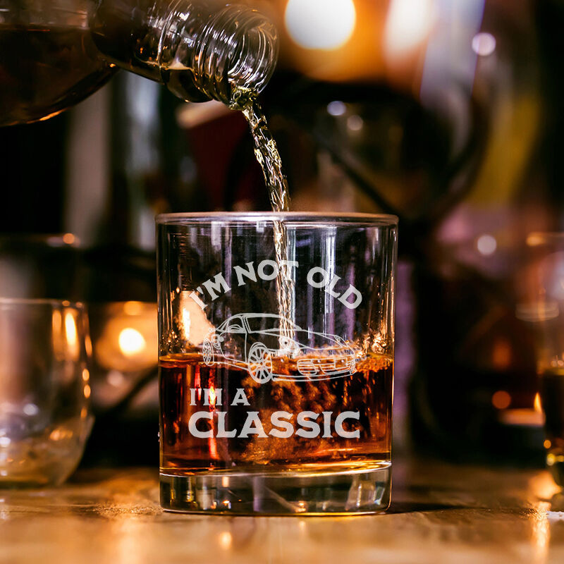 Verre à whisky personnalisé Cadeau amusant pour l'amateur de voiture