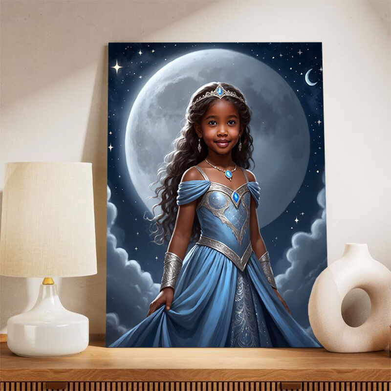 Personalized Queen Of The Night Portraits with Custom Face Swap Beautiful Gift for Child