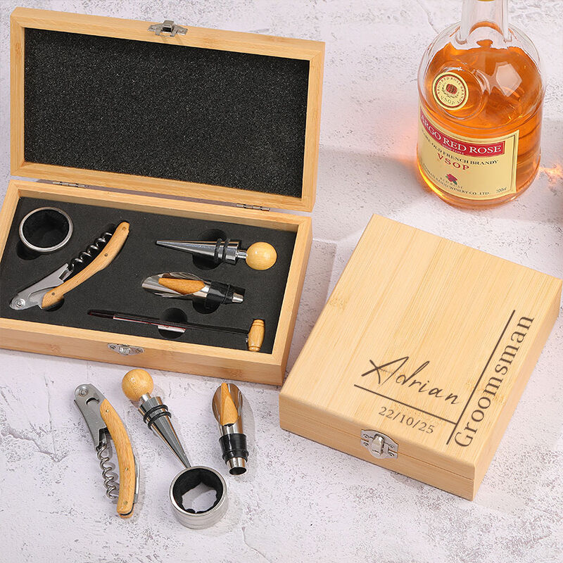 Juego de abrebotellas personalizado de líneas sencillas. Información personalizada. Diseño exquisito. Regalo para amantes de las bebidas.