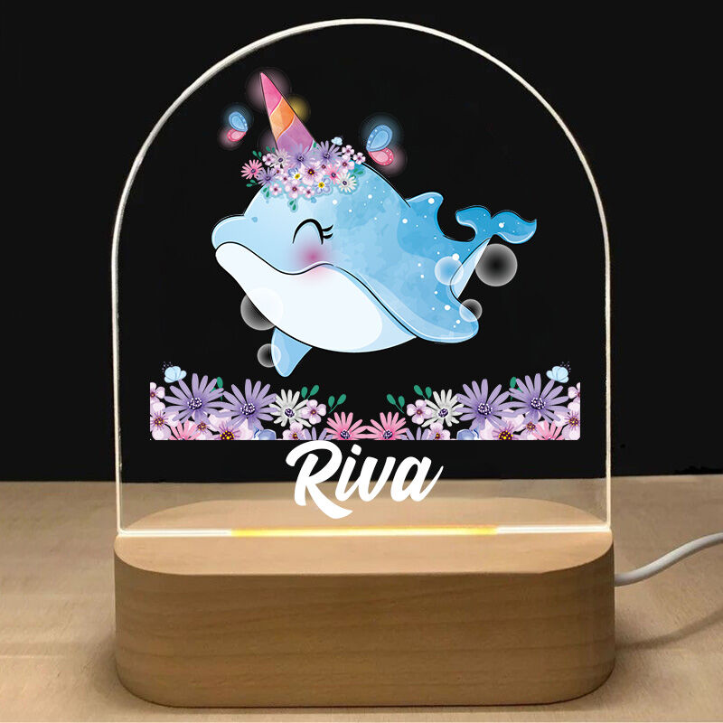 Personalized Name Night Light with Dolphin Pattern Funny Gift for Baby