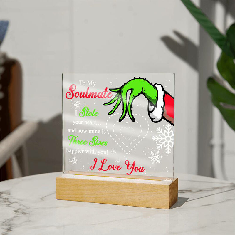 Beautiful Acrylic Plaque with Snowflakes And Unique Hand Pattern Best Christmas Gift