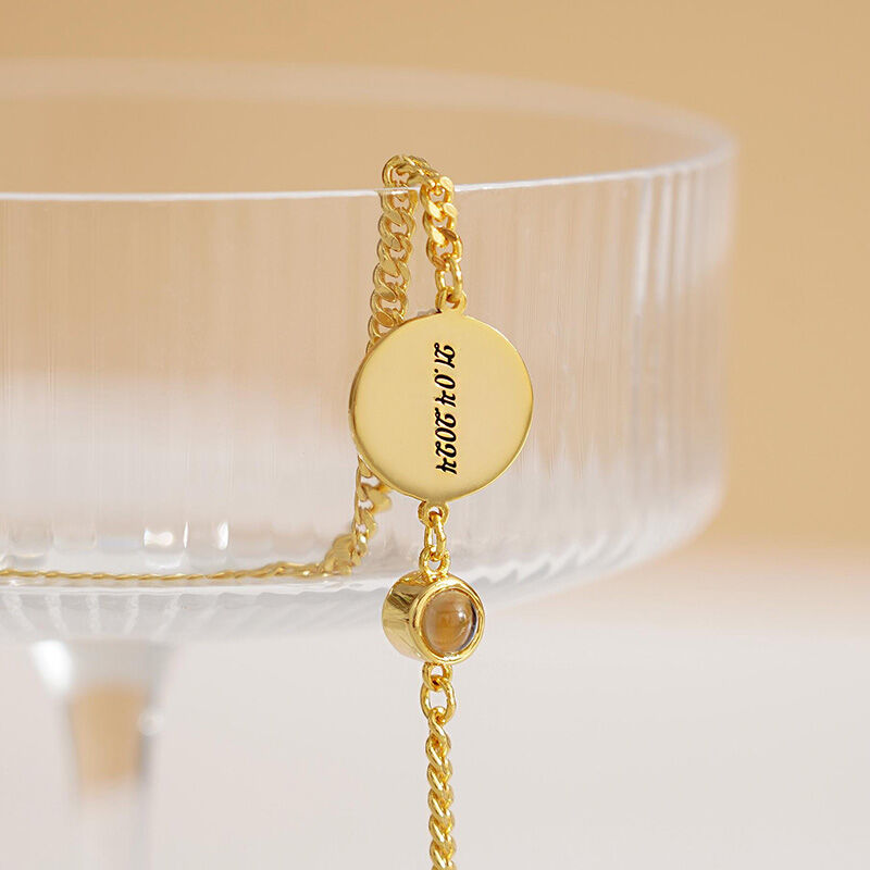 Personalized Projected Picture Bracelet With Text Simple Gift For Valentine's Day
