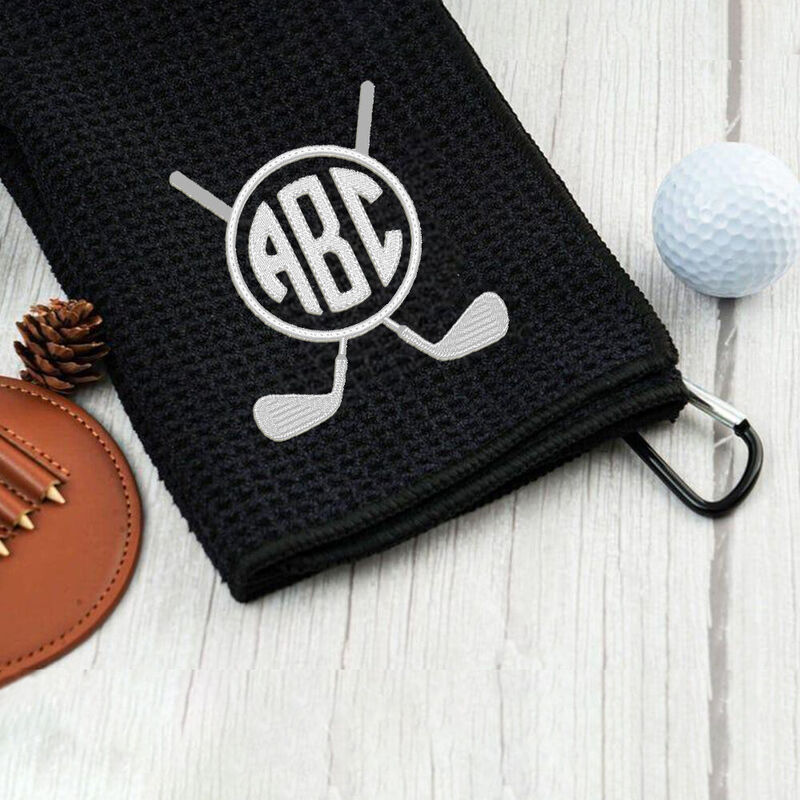 Personalized Golf Towel Add 3 Letters Embroidery Golf Club Towel Gift for Members