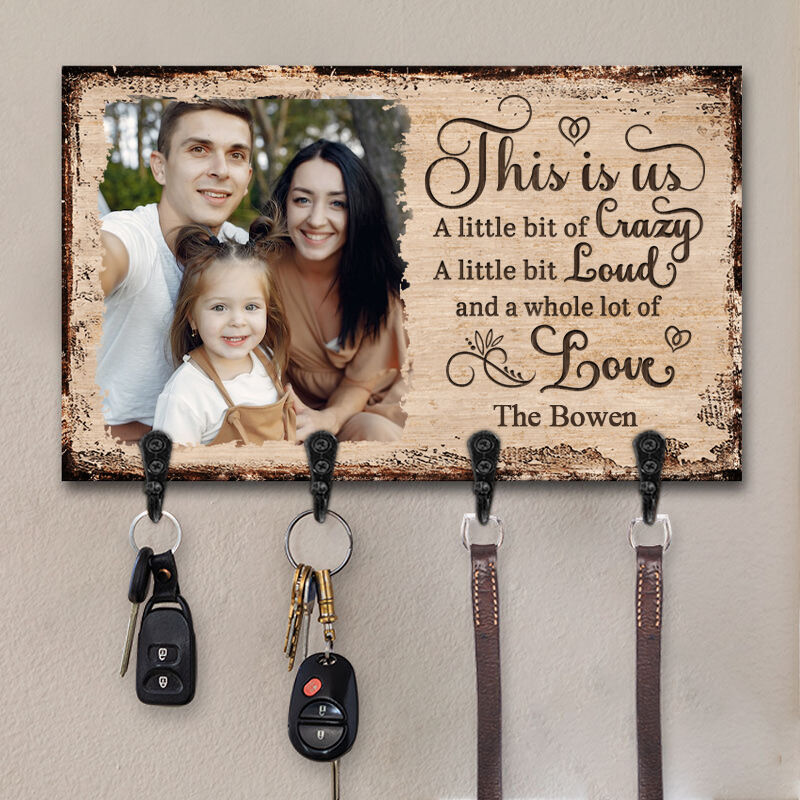 Personlig nyckelhängare Detta är oss Sweet Home Anpassad fotodesign Perfekt present till familjen