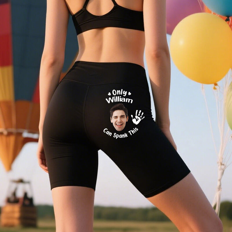 Leggings personnalisés pour motards Seul toi peux donner la fessée Cadeau amusant avec photo personnalisée pour ses amants