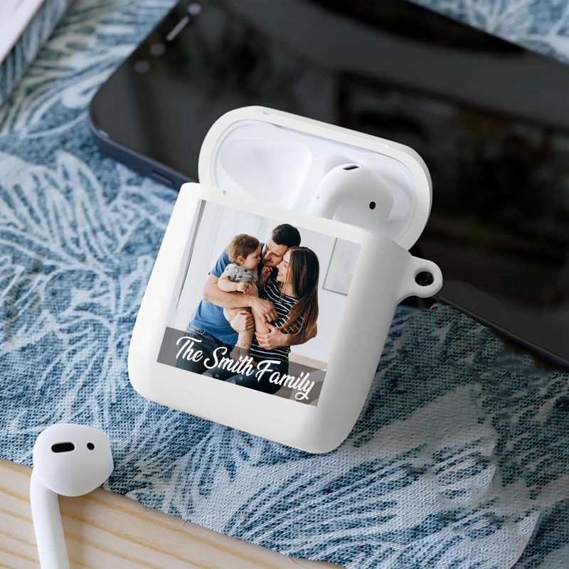 Gepersonaliseerde Airpods-oortelefoonhoes met foto en tekst naar keuze Het beste cadeau voor familie