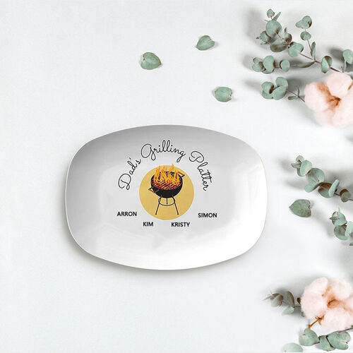 Personalized Name Plate Best Gift for Father "Dad's Grilling"