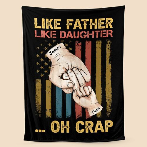 Coperta con nome personalizzato e motivo di protuberanze a mano Regalo sorprendente per il papà