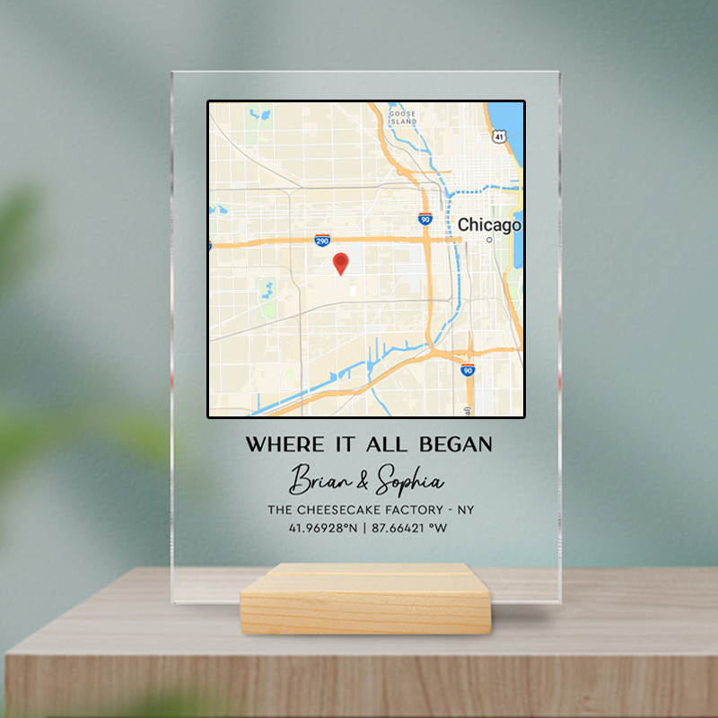 オリジナル 名前 文字入れ マップ 地図 アクリル プレート