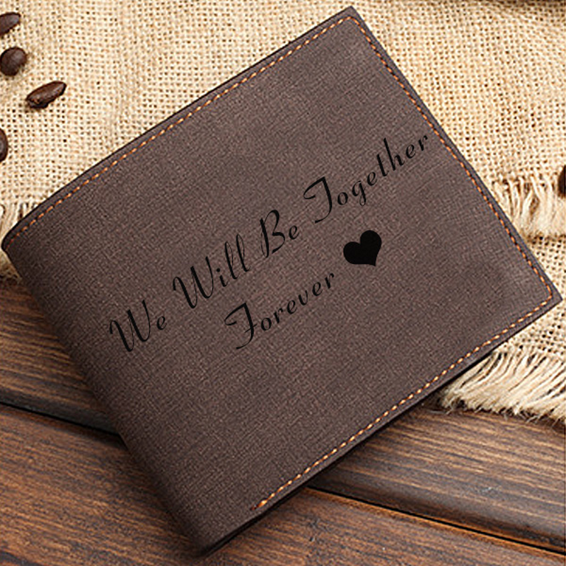 Personalized Handwriting Wallet Gift For Men Dark Brow